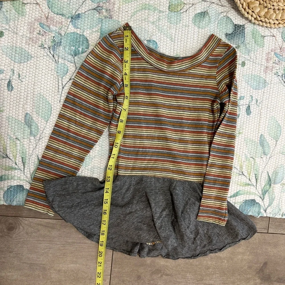 Vintage 70s Toddler Girls Color Striped Skirted Skate Gymnastics Leotard One Pc